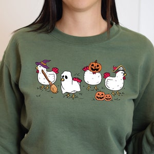 Halloween Chicken Sweatshirt | Cute Animal Halloween Sweatshirt | Chicken Sweatshirt | Funny Halloween Shirt | Halloween Gift | Fall Shirt