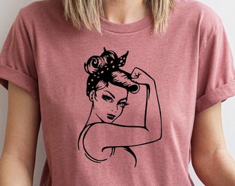 Power Woman With Muscles Shirt | Strong Woman Shirt | Feminist Shirt | Woman's Muscle Shirt | Workout Shirt | Women Gift Shirt