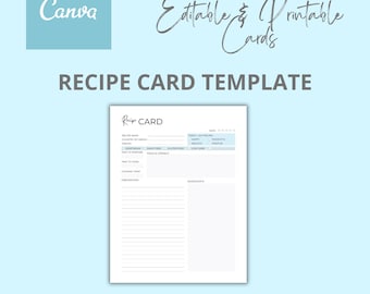 Recipe Template | Editable & Printable Canva Template | Organize and Share Your Favorite Recipes