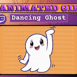 ANIMATED EMOTE | Cute Dancing Ghost | Halloween | Twitch/Discord/Messages GIF | Chat, Stream, Emote, Viewer