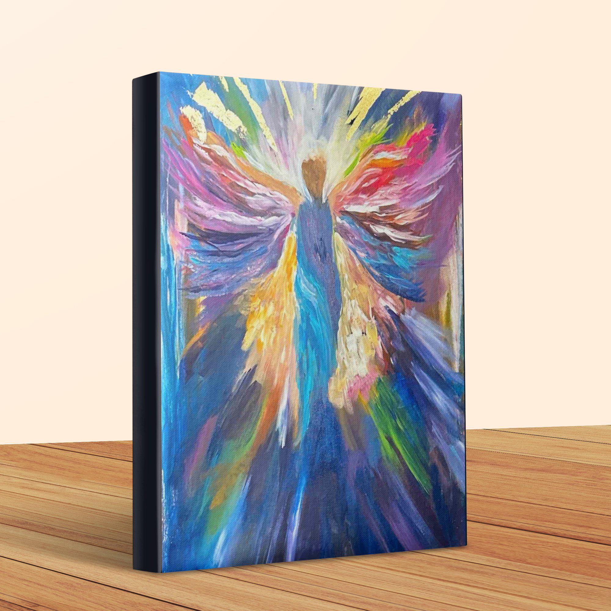 Abstract Eangels Colorful Angel Wings Print: Abstract Spiritual Canvas Wall Art - Etsy