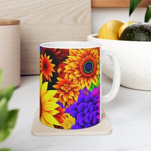 Floral Print Ceramic Mug 11oz
