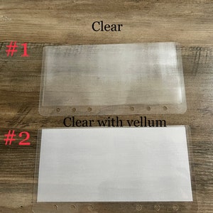 These two options are between a clear or a clear with vellum on one side.