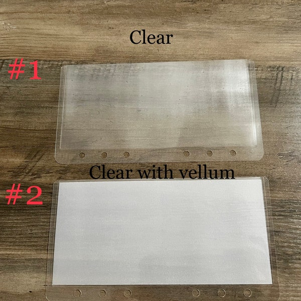 A6 envelopes without labels, Clear finish or clear with vellum on one side
