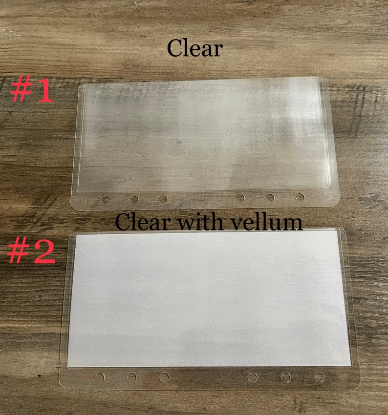 These two options are between a clear or a clear with vellum on one side.