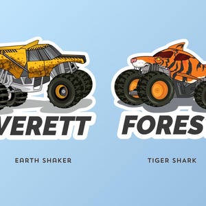 CUSTOM Name Monster Trucks Stickers, Personalized Durable Vinyl Kiss-Cut Stickers, Monster Jam Stickers image 9