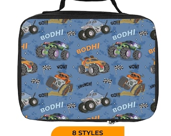 Lancheira personalizada Monster Trucks, Lancheira escolar personalizada, Lancheira térmica