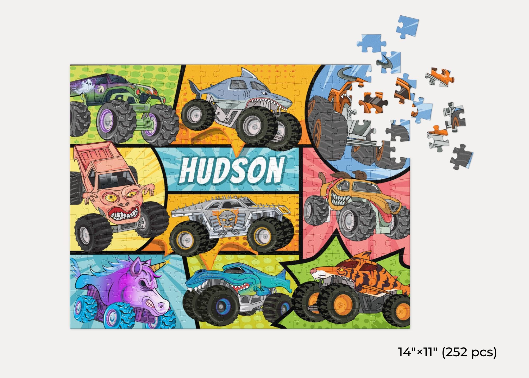 Personalized Monster Trucks Jigsaw Puzzle With Tin Box - Etsy