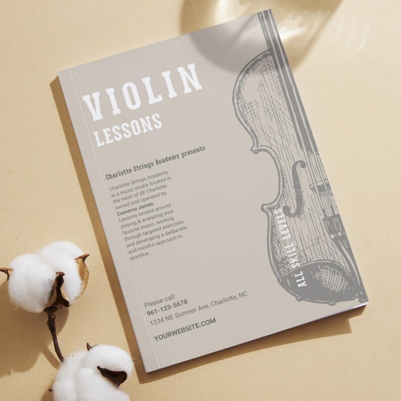 Lesson Flyer Viola EDITABLE Violin Lessons Flyer, Violin Classes Open Enrollment Flyer ...