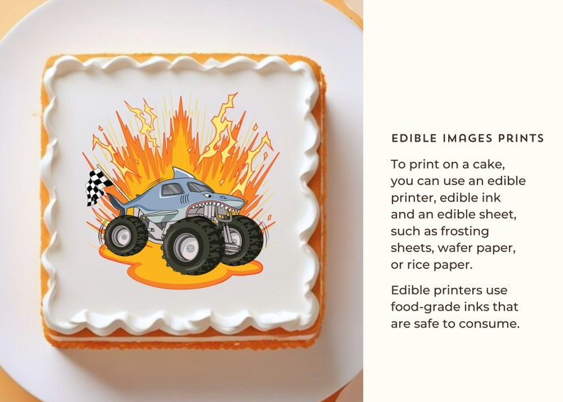 PRINTABLE Shark Monster Truck Centerpiece, Monster Jam Cutout, PNG File