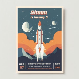 EDITABLE Space Birthday Party Invitation, Galaxy Party Invitation Template, Space Birthday, Astronaut Outer Space Instant Download