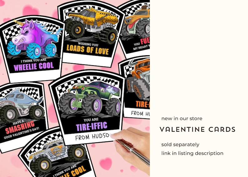 CUSTOM Name Monster Trucks Stickers, Personalized Durable Vinyl Kiss-Cut Stickers, Monster Jam Stickers image 11