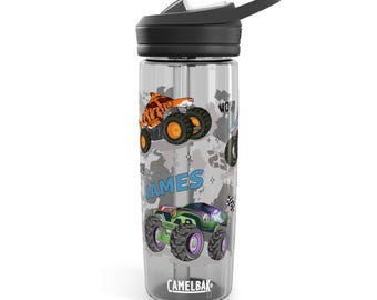 Personalized Monster Trucks CamelBak Eddy® Water Bottle, 20 oz, Monster Jam Water Bottle, Custom Water Bottle, Gift for a Boy