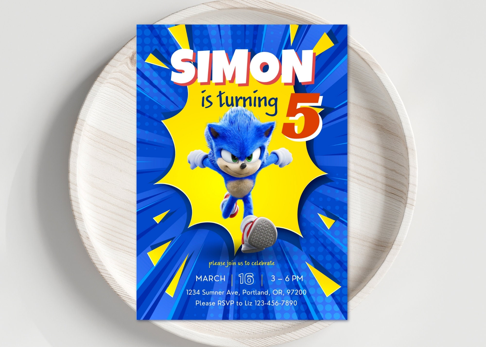 EDITABLE Sonic Birthday Invitation, Sonic Birthday Invitation, Sonic ...