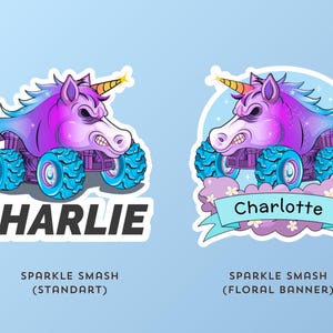 CUSTOM Name Monster Trucks Stickers, Personalized Durable Vinyl Kiss-Cut Stickers, Monster Jam Stickers image 7