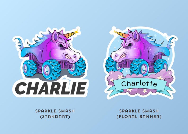 CUSTOM Name Monster Trucks Stickers, Personalized Durable Vinyl Kiss-Cut Stickers, Monster Jam Stickers image 7