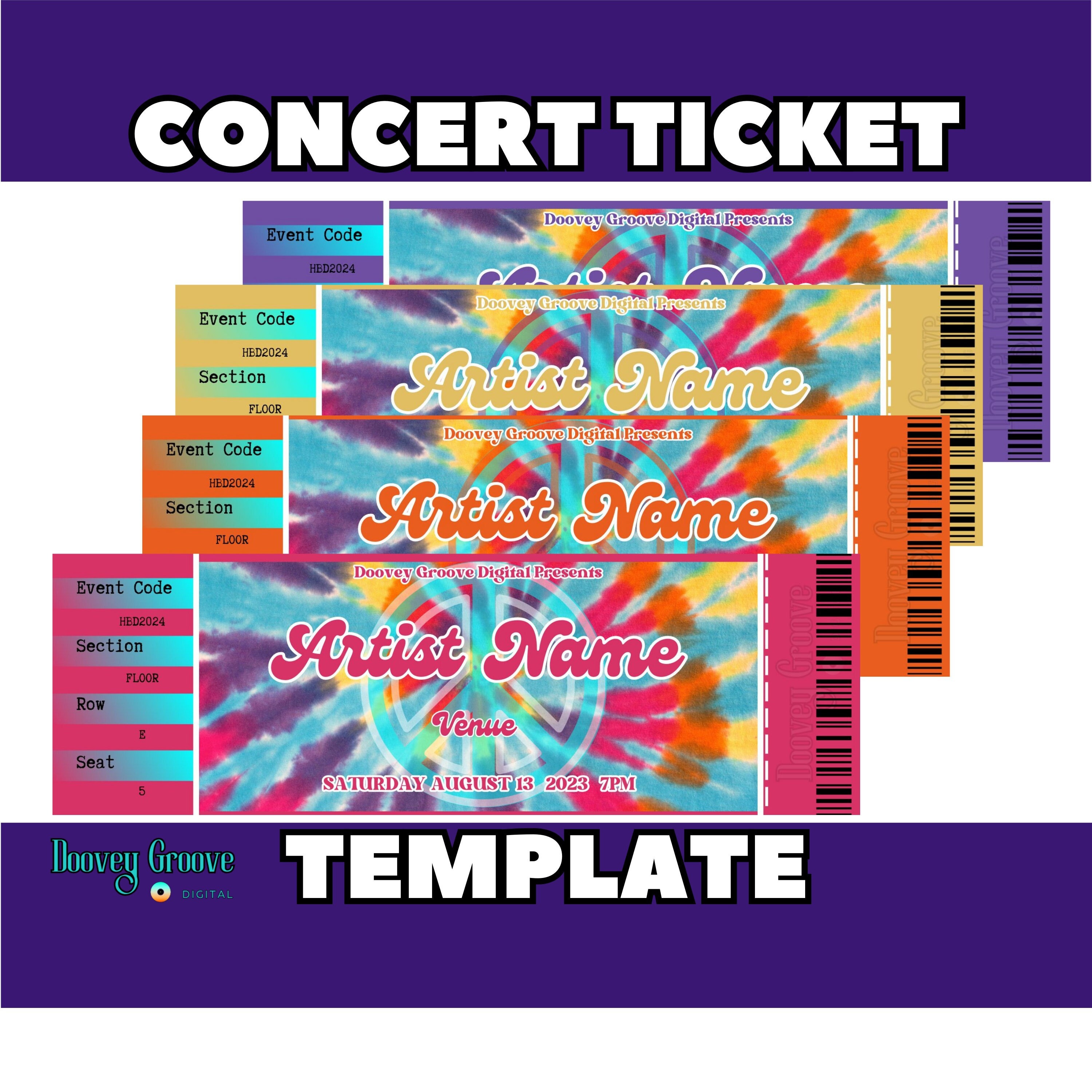 Editable Printable Concert Ticket Surprise Gift for Music Lover Canva Editable Printable Concert Ticket Surprise Gift for Music Lover Canva