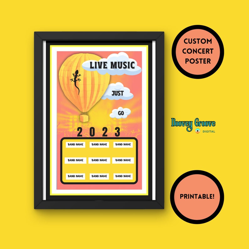 Custom Music Fan Poster, Printable Music Lover Wall Art, Personalized
