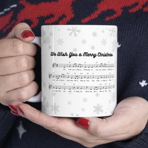 We Wish You a Merry Christmas Song Mug / Christmas Song Mug / Christmas Gift / Christmas Gift for Musician / Christmas Musical Scores Mug