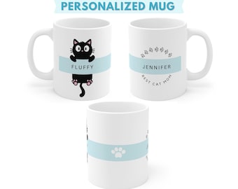 Taza de gato personalizada: regalo para amantes de los gatos