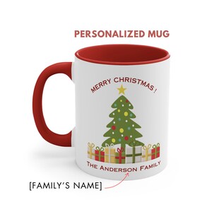 Personalized Christmas Gift Mug / Custom Family Christmas Tree Mug / Merry Christmas Coffee Mug / Custom Family Holiday Gift