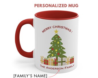 Personalized Christmas Gift Mug / Custom Family Christmas Tree Mug / Merry Christmas Coffee Mug / Custom Family Holiday Gift