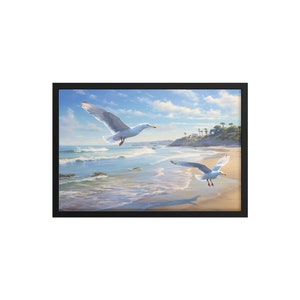 Seagulls Wall Art / Framed Wall Art /  Beach Home Wall Art /  Beach House Art / Hanging Framed Seagull Wall Art / Seagulls Art / Art work