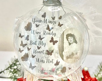 Memorial Ornament - Your Wings Were Ready But My Heart Was Not