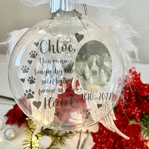 Dog Memorial Ornament - In Loving Memory - You&#39;re No Longer By Our Side But Forever In Our Heart