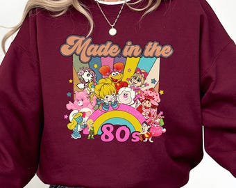 Cartoon Friends Nostalgia Sweatshirt, Friends 80's Cartoon Characters Rainbow Shirt 80s Cartoon Friends Shirt