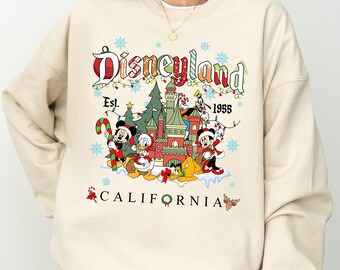 Disneyland Est. 1955 California Christmas Shirt, Disneyland Christmas Shirt, Mickey and Friends Xmas Shirt, Disney Christmas Trip Sweatshirt