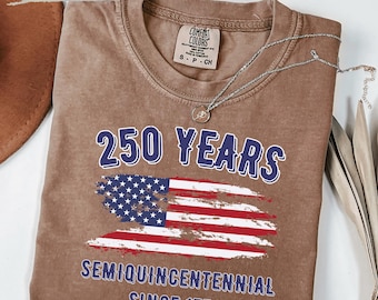 Comfort Colors® Retro Usa 250 Shirt, Independence Day Shirt, Celebrate 250th Anniversary Shirt Usa Flag Tee 4th of July Shirt Patriotic Gift