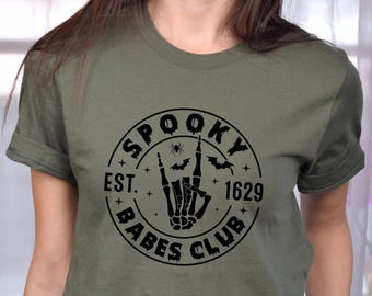 Spooky Babes Club Shirt, Halloween Shirt, Spooky Shirt, Spooky Season Shirt,Cute Halloween Tshirt, Halloween Witch Shirt, Halloween Gift