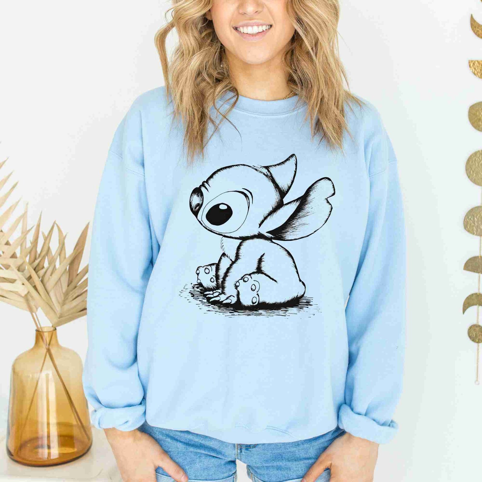 Disney Stitch Sketch Portrait Sweatshirt Süße Lilo Und Stitch Etsyde 