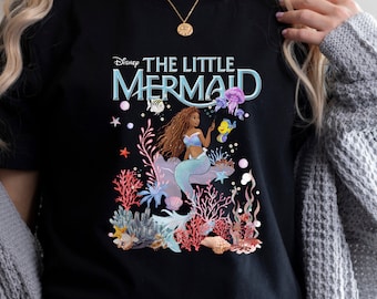 The Little Mermaid T-Shirt, The Little Mermaid Black Tee, Black Girl Magic T-Shirt, Ariel Princess Tee, Disney Kids Tee, Disney Women Shirt