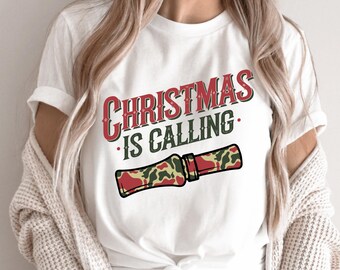 Hunting Christmas Shirt, Christmas Is Calling Shirt, Hunter Christmas Gift, Duck Hunter Shirt, Duck Hunting Gifts, Holiday Crewneck