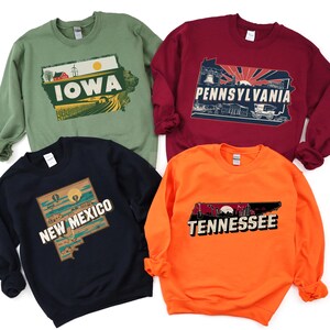 Custom State Sweatshirt, USA Souvenir Hoodie, All States Shirt, Custom Skyline Sweater, Gift for Her, Travel Gift, Travel Shirt