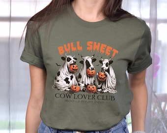 Bull Sheet Cow Lover Club Shirt, Spooky Cow Halloween Shirt, Bull Sheet Hoodie, Halloween Cow Lover Club T-Shirt, Moo I Mean Boo Shirt