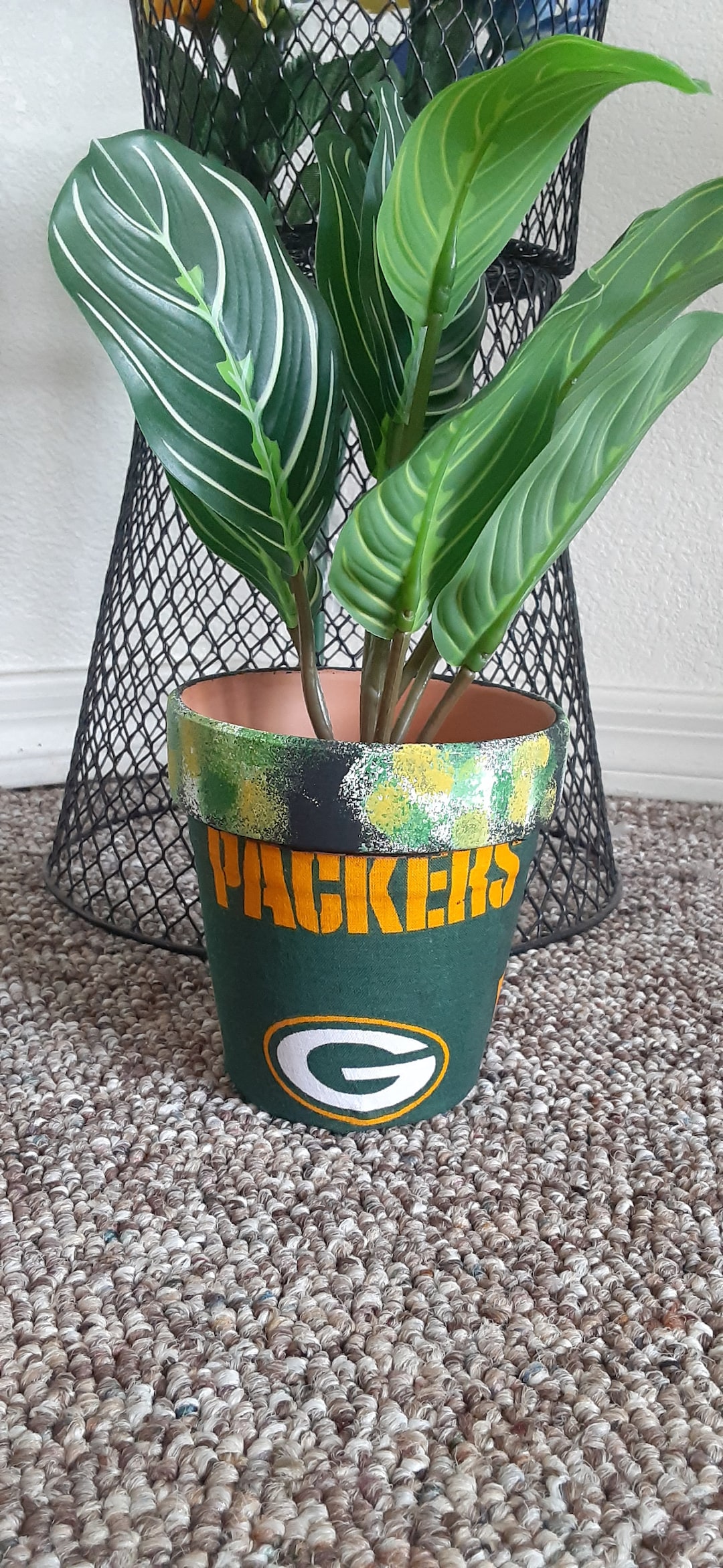 Green Bay Packers Flower Pot Decoupage Etsy