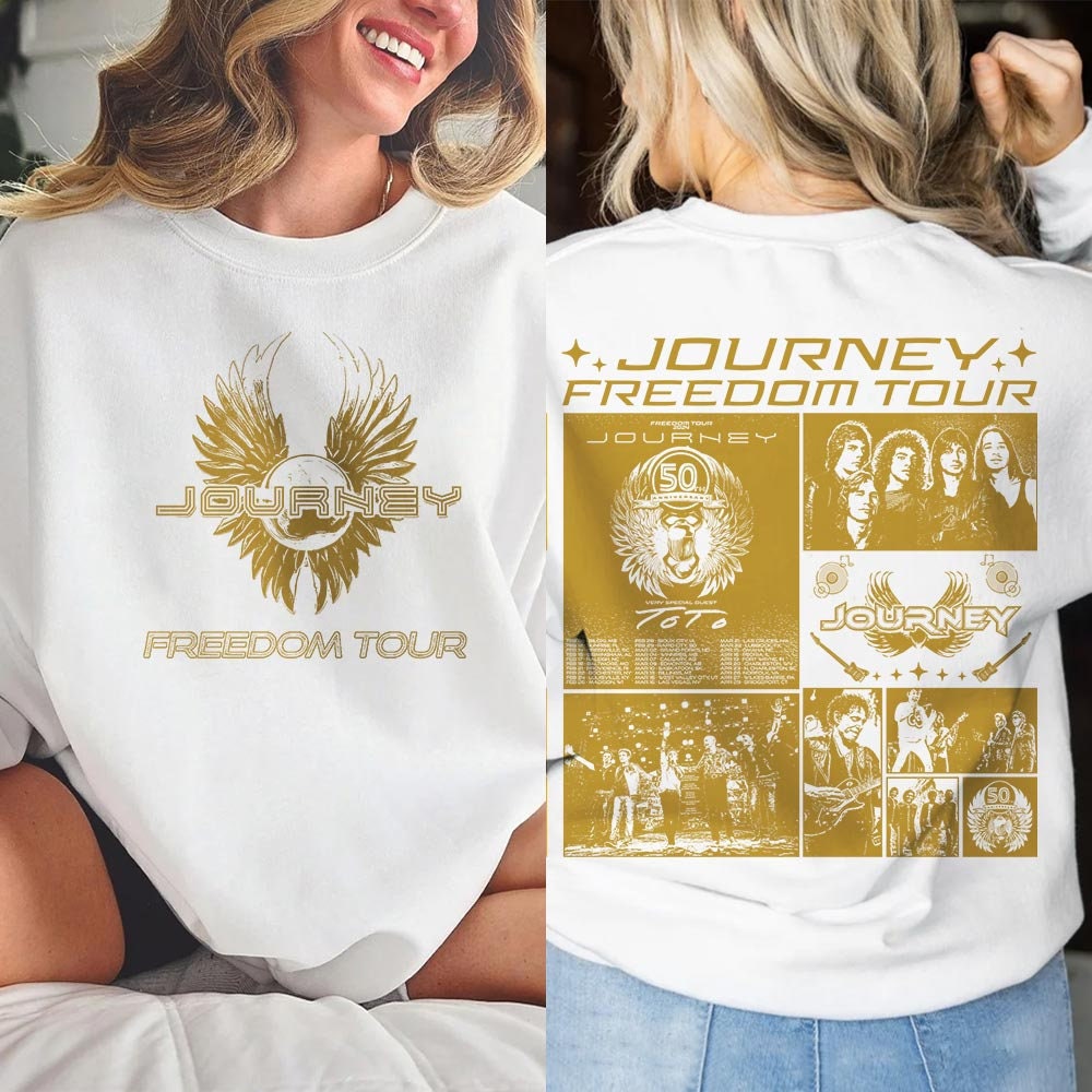 Discover Journey Freedom Tour Band Music Sweatshirt, Rock 2024 Vintage 90s Sweatshirt