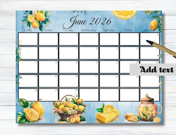 EDITABLE June 2026 Calendar, 2026 June Calendar, 2026 Calendar, Wall Calendar, Printable Calendar, Vacation, School Planner, School Calendar