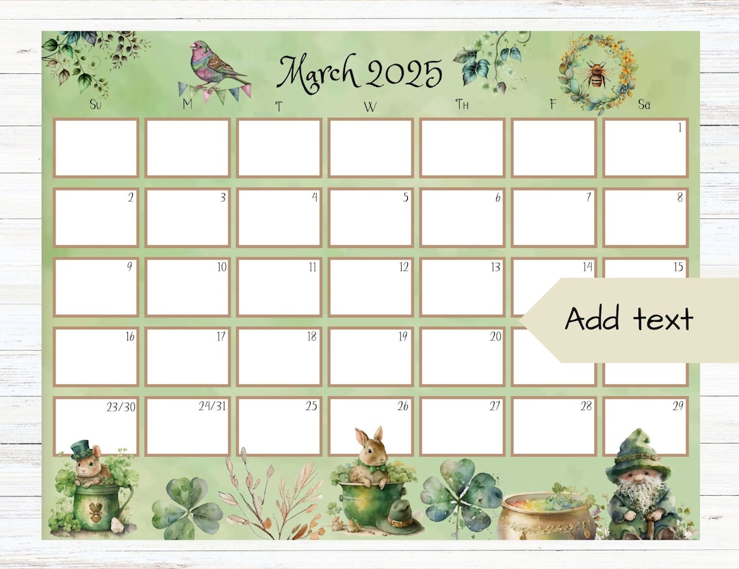 st patricks day calendar cards