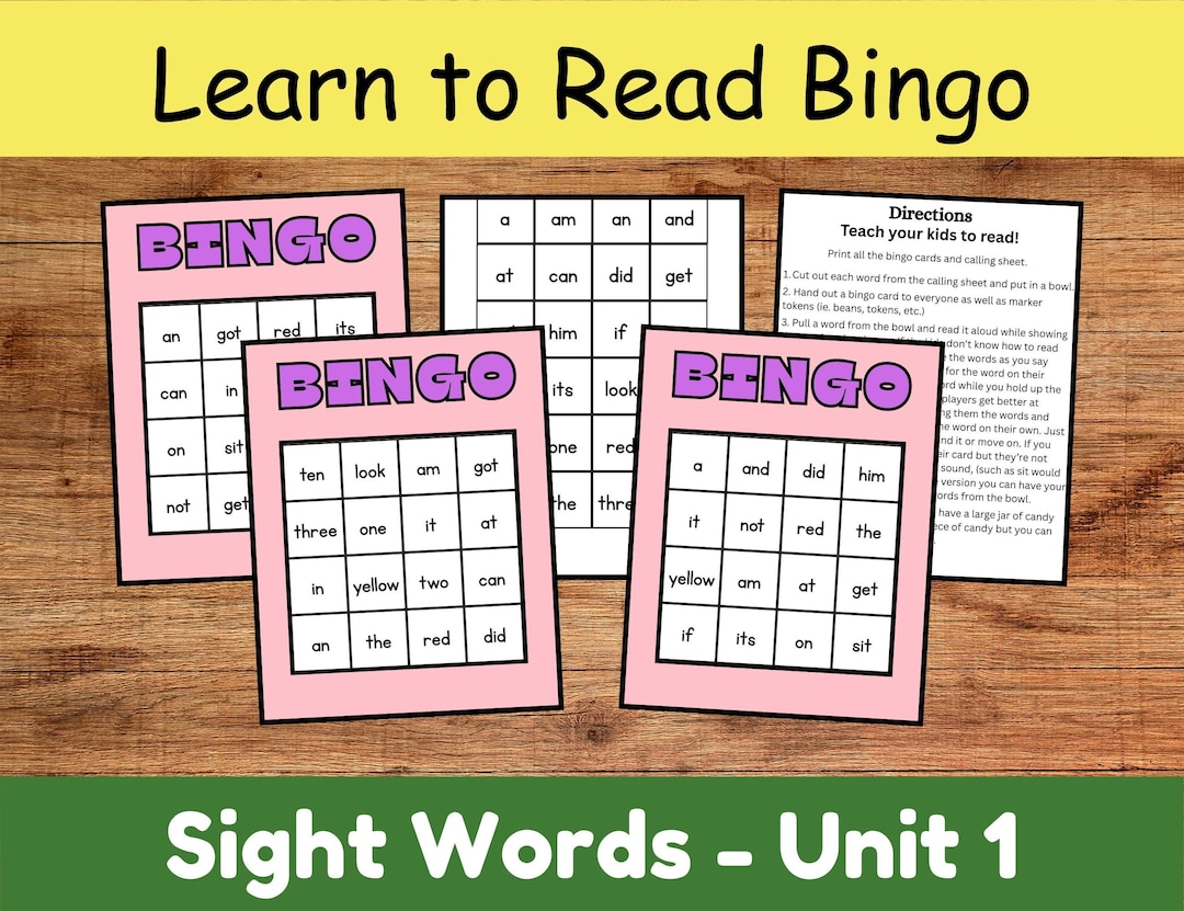 Sight Words Bingo, Reading Words, Games for Kids, Kindergarten Sight ...