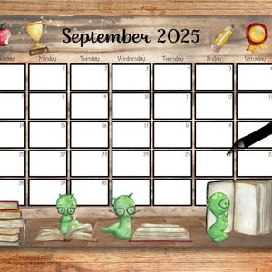 EDITABLE, September 2025 Calendar, 2025 September Calendar, 2025 Calendar, Printable Calendar, School Planner, Back to School, Digital