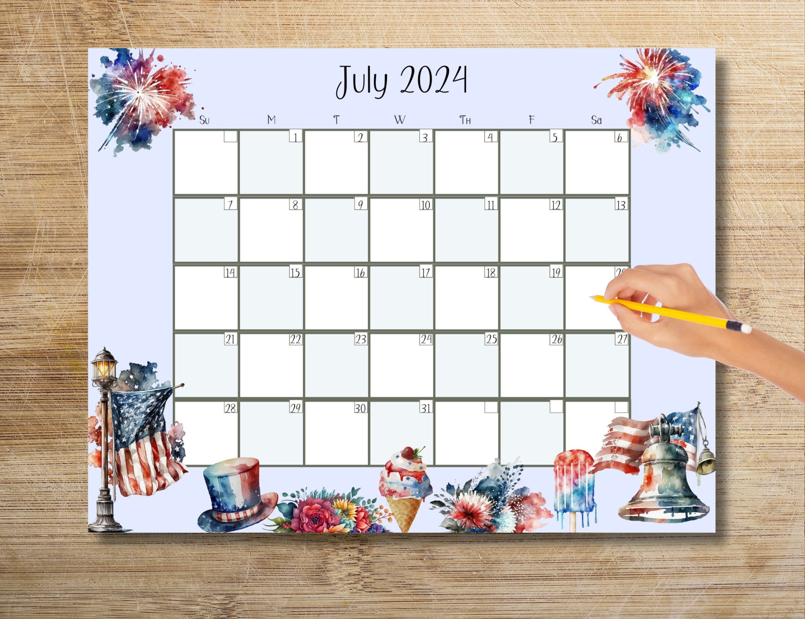EDITABLE July 2024 Calendar 4th Of July Calendar Red White Etsy EDITABLE July 2024 Calendar 4th Of July Calendar Red White Etsy