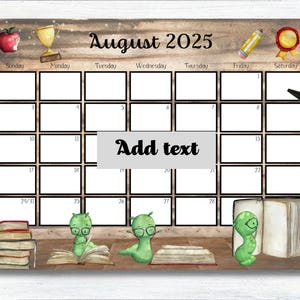 EDITABLE, August 2025 Calendar, 2025 August Calendar, 2025 Calendar, Printable Calendar, School Planner, Back to School, Digital Calendar