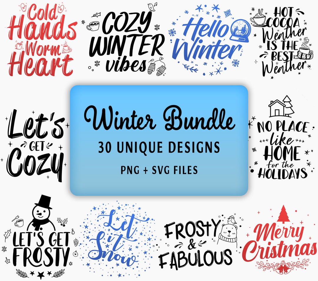 Winter SVG Bundle Winter Svg, Png Christmas Quote Svg, Santa Svg, Funny ...