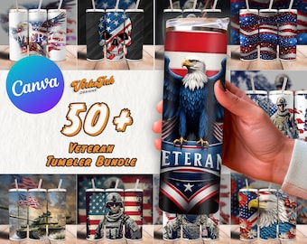 アメリカの退役軍人タンブラーデザイン：50種類以上の昇華ラップバンドル（デジタルダウンロード）