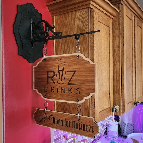 Sign Arm and Simple Pub Sign - Laser Cut File