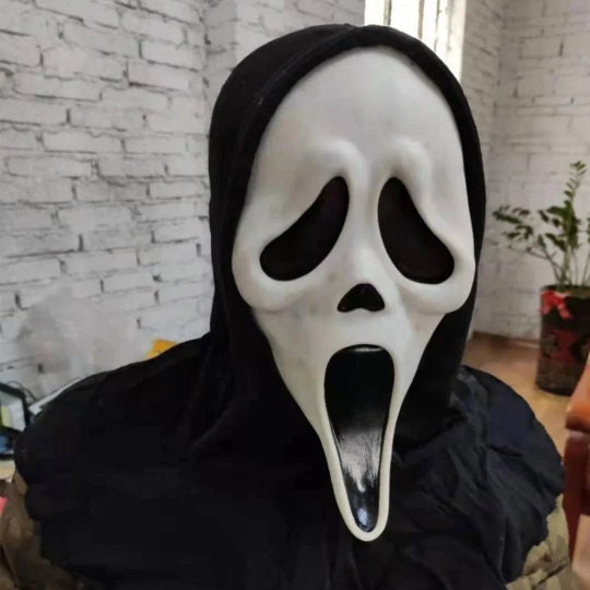 Mens Wassup Scary Movie Mask Film Halloween Scream Horror Fancy Dress  Costume Accessory (One Size) Black